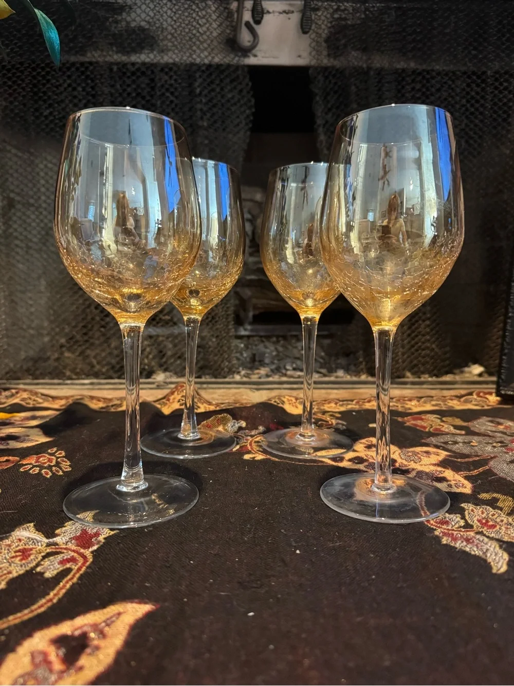 Pier 1 Amber Crackle Golden Luster  9